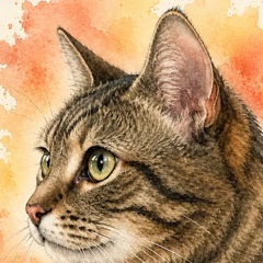 The calm mentor — a painted cat portrait